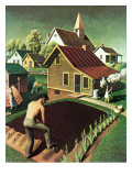 "Re print of "Spring 1942"," April 18, 1942 Reproduction procédé giclée par Grant Wood