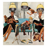 "Cowboy Asleep in Beauty Salon," May 6, 1961 Giclee Print by Kurt Ard
