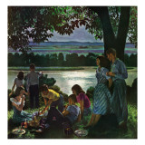 "Evening Picnic," June 4, 1949 Giclee Print by John Falter