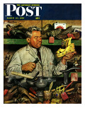 "Shoe Repairman," Saturday Evening Post Cover, March 20, 1948 Giclee Print by Stevan Dohanos
