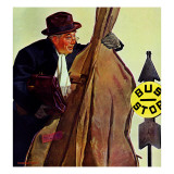 "Bass Fiddle at Bus Stop," January 22, 1944 Giclee Print by Howard Scott