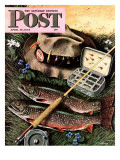 "Fishing Still Life," Saturday Evening Post Cover, April 15, 1944 Giclee Print by John Atherton