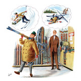 "New Skier," March 4, 1961 Giclee Print by Constantin Alajalov
