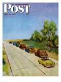 "Highway Patrol," Saturday Evening Post Cover, July 16, 1949 Giclee Print by Jack Welch