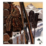 "Ski Equipment Still Life," February 3, 1945 Giclée-Druck von John Atherton
