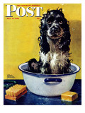 "Butch Gets a Bath," Saturday Evening Post Cover, May 11, 1946 Giclée-Druck von Albert Staehle