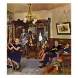 "Thanksgiving Flute Performance," November 30, 1946 Giclee Print by John Falter