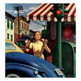 "Dripping Cones," July 29, 1944 Giclee Print by Stevan Dohanos