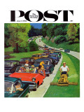 "Speeder on the Median," Saturday Evening Post Cover, June 2, 1962 Giclee Print by Richard Sargent