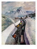 "Snowplows at Snoqualmie Pass," February 6, 1960 Giclee Print by John Clymer