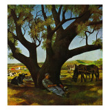 "Sleeping Farmer," August 23, 1947 Giclee Print by John Atherton