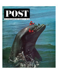 "Trained Dolphin," Saturday Evening Post Cover, January 4, 1964 Giclee Print by Elgin Ciampi