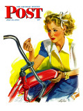 "Flat Bike Tire," Saturday Evening Post Cover, July 24, 1943 Giclee Print by Alex Ross