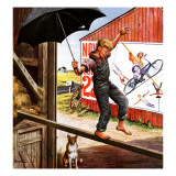 "Walking the Tightrope," June 11, 1949 Giclee Print by Stevan Dohanos