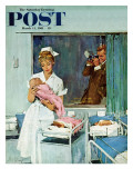 "Father Takes Picture of Baby in Hospital," Saturday Evening Post Cover, March 11, 1961 Giclee Print by M. Coburn Whitmore