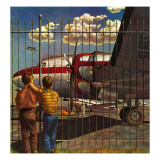 "Boys at Airport," March 30, 1946 Giclée-Druck von John Atherton
