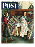 "Fabric Store," Saturday Evening Post Cover, May 22, 1948 Reproduction procédé giclée par Constantin Alajalov