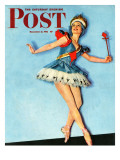 "Ballet Comes to Main Street," Saturday Evening Post Cover, November 21, 1942 Giclee Print by Constance Bannister