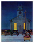 "Rural Church at Night," December 30, 1944 Giclee Print by Mead Schaeffer
