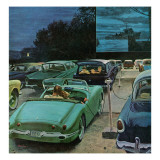 "Drive-In Movies," August 19, 1961 Giclée-Druck von George Hughes