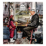 "Grandpa's Workshop," November 12, 1949 Giclee Print by Stevan Dohanos