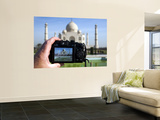 Tourist Taking Picture of Taj Mahal Wall Mural by Huw Jones