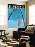 Heron at Pool Wall Mural by Thomas Winz