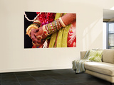 Bejewelled Bride with Henna Hands at Mumbai Wedding Wall Mural by Gerard Walker