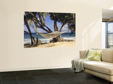Hammock Tied Between Trees, North Shore Beach, St Croix, US Virgin Islands Reproduction murale géante par Alison Jones