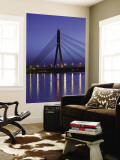 Daugava River, Vansu Bridge, Riga, Latvia Wall Mural by Walter Bibikow