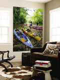 Kayaking on Kalihiwai Stream, Hawaii, USA Wall Mural by Douglas Peebles