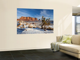 Monument Valley in the Snow, Monument Valley Navajo Tribal Park, Arizona, USA Wall Mural by Walter Bibikow