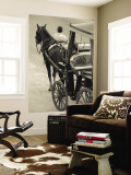 Horse Carriages at Pinto Wharf, Floriana, Valletta, Malta Wall Mural by Walter Bibikow
