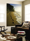 Footprints in Sand, Hanalei, Hawaii, USA Wall Mural by Douglas Peebles