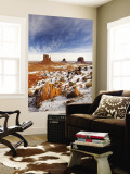 Monument Valley in the Snow, Monument Valley Navajo Tribal Park, Arizona, USA Wall Mural by Walter Bibikow