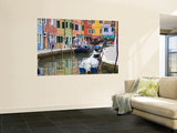 Colorful Burano City Homes Reflecting in the Canal, Italy Wandgemälde von Terry Eggers