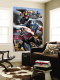Ultimate Power 6 Group: Captain America, Wasp, Iron Man, Thing, Quicksilver and Shadowcat Wall Mural by Greg Land