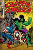 Marvel Comics Retro: Captain America Comic Book Cover 110, with the Hulk and Bucky (aged) Wall Mural