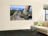 Hiker's Boot on Summit of Pico Ruivo Mountain Wall Mural by Holger Leue