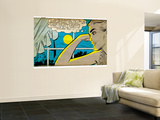 Marvel Comics Retro: Love Comic Panel, Alone at Window under Moonlight (aged) Wall Mural