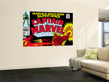 Captain Marvel 2 Cover: Super Skrull and Captain Marvel Swinging Wall Mural by Gene Colan