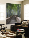 Stairway Through Bamboo Grove Above Adashino Nembutsu-Ji Temple Reproduction murale géante par Brent Winebrenner