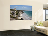 Tulum Ruins Along Caribbean Coastline Wall Mural by Sean Caffrey