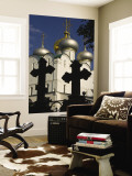 Sharp Black Silhouettes of Two Tombstones in Shape of Crosses Wall Mural by Tim Makins