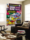 Tales Of Suspense 65 Cover: Iron Man, Captain America, Bucky and Red Skull Swinging Wall Mural by Don Heck