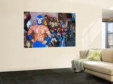 Mexican Wrestling Masks for Sale on South Vanness Avenue and 24th Street Wall Mural by Sabrina Dalbesio