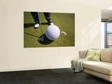 Man Playing Golf with Oversized Ball Wall Mural by Thomas Winz