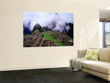 Inca Terraces with Fogbound Mountains Reproduction murale géante par Jeffrey Becom
