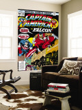 Captain America And The Falcon 201 Cover: Captain America and Falcon Crouching Wall Mural by Jack Kirby