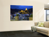 Tourist Taking Picture from Pintor Zabaleta Balcony of La Yedra Castle Illuminated at Night Wall Mural by Diego Lezama